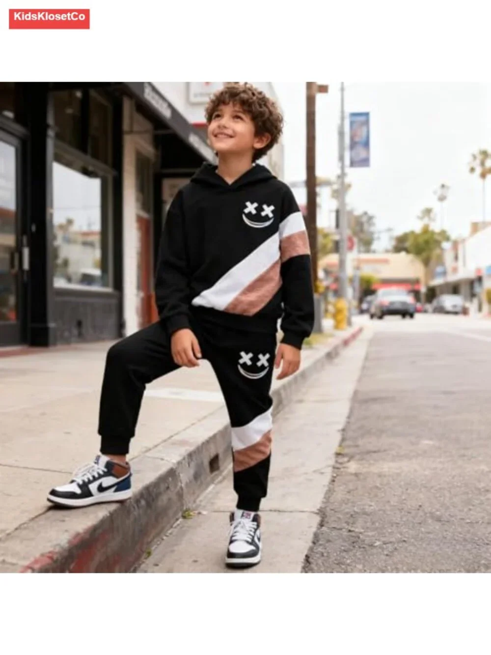 Boys 2-Piece Outfit Set Short Sleeve Tee & Pants Cotton Blend